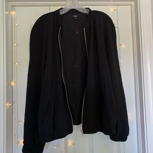 black APT 9 sheer zip up bomber style jacket